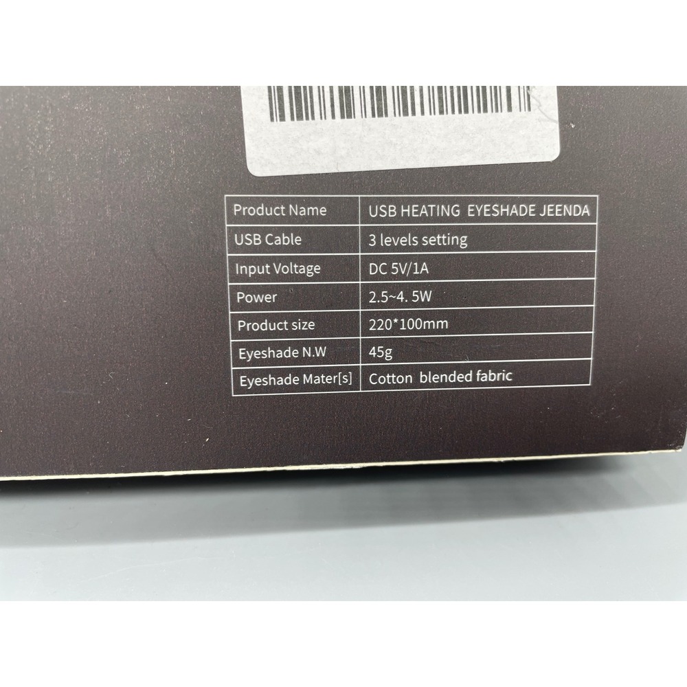JEENDA USB‎ HEATING EYESHADE Sleep Mask 3 Levels Setting DC 5V1A Power 2545W - Picture 6 of 6